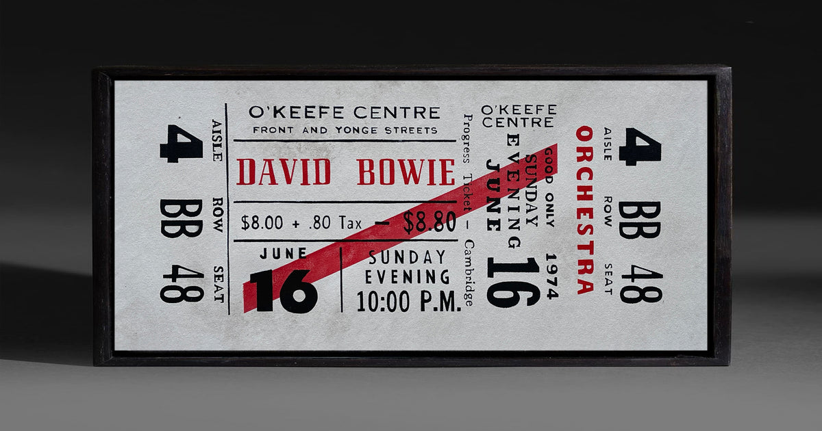 David Bowie Vintage Concert Ticket by Marco Sacchi Art