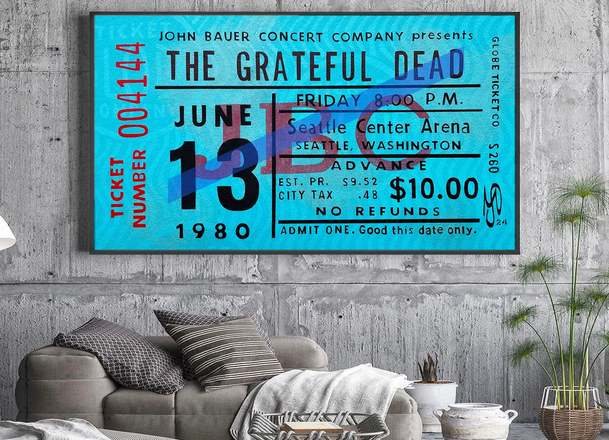 The Grateful Dead Vintage Concert Ticket original painting by