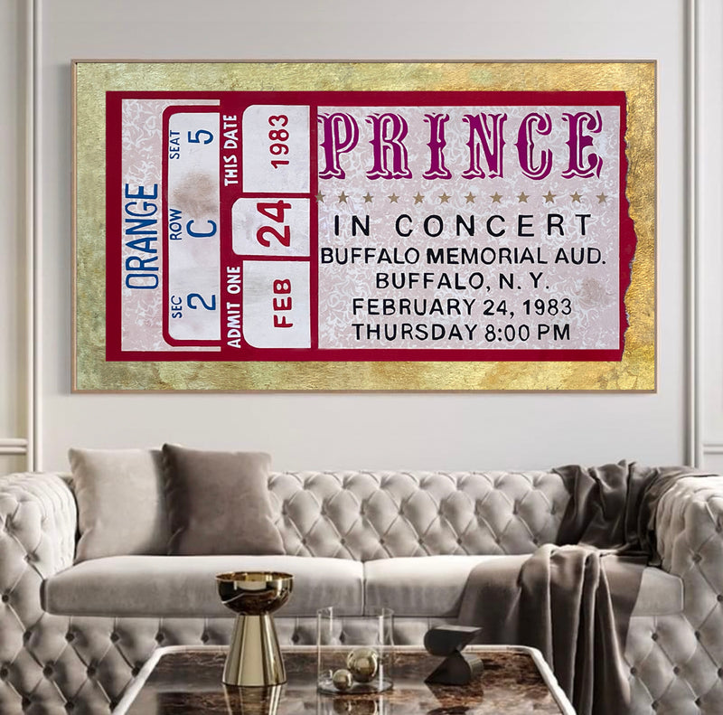 Prince, Vintage Concert Ticket by Marco Sacchi Art – MarcosacchiArt