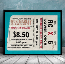 Bob Marley and The Wailers Vintage Concert Ticket