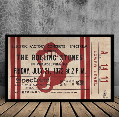 The Rolling Stones Vintage Ticket Painting