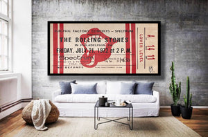 The Rolling Stones Vintage Ticket Painting