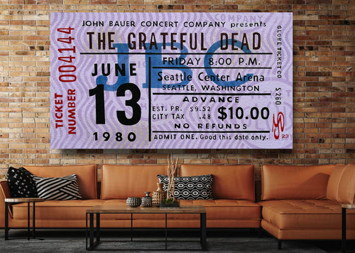 The Grateful Dead Vintage Concert Ticket