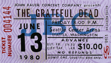 The Grateful Dead Vintage Concert Ticket