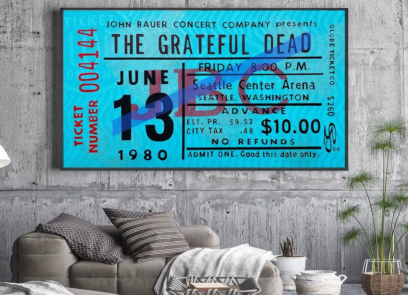 限定 正規品 貴重 Grateful Dead Vintage Ticket The Grateful Dead Vintage Concert Ticket original painting by